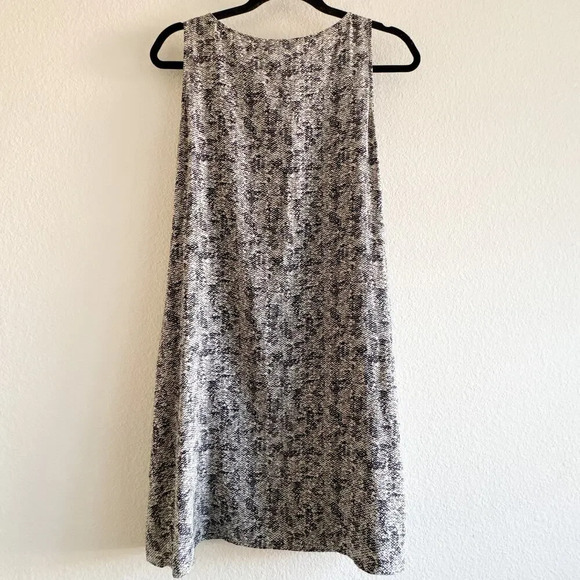 Eileen Fisher Silk Crepe De Chine Roadster Print Sleeveless Shift Dress XS - Picture 6 of 8